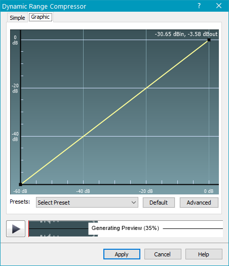 Обработка эффектами (компрессор) в WavePad Sound Editor